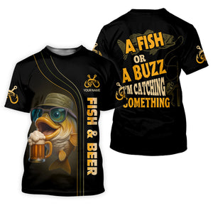Fish And Beer Fishing UV Shirts, Funny Fishing Shirt, Gift For Fisherman, Fishing Shirts For Men