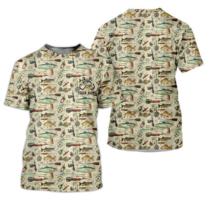 Fishing Gear Items SPF Long Sleeve Shirts, Custom Fishing Shirt, Men Long Sleeve Shirt