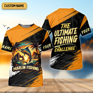 Marlin Fishing SPF Shirts, The Ultimate Fishing Challenge Shirts For Men, Funny Fisherman Gift
