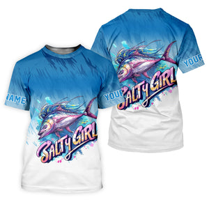 Fisherwomen, Salty Girl Fishing UPF Shirts, Women Fishing Shirt, Long Sleeve Fishing Shirts