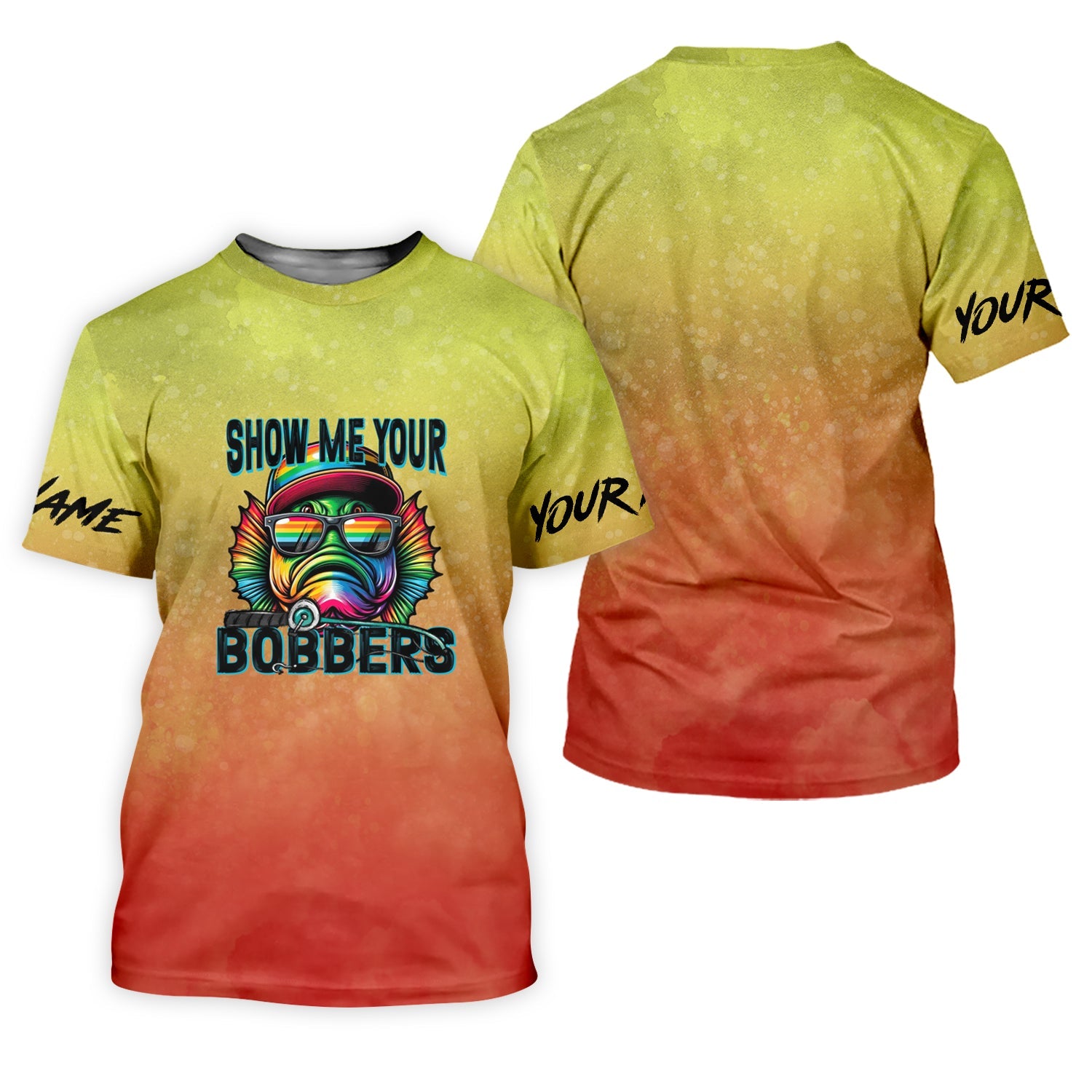 Show Me Your Bobbers Shirt, Orange Yellow Men Fishing Shirt, Funny Fishing Shirt, SPF Shirt