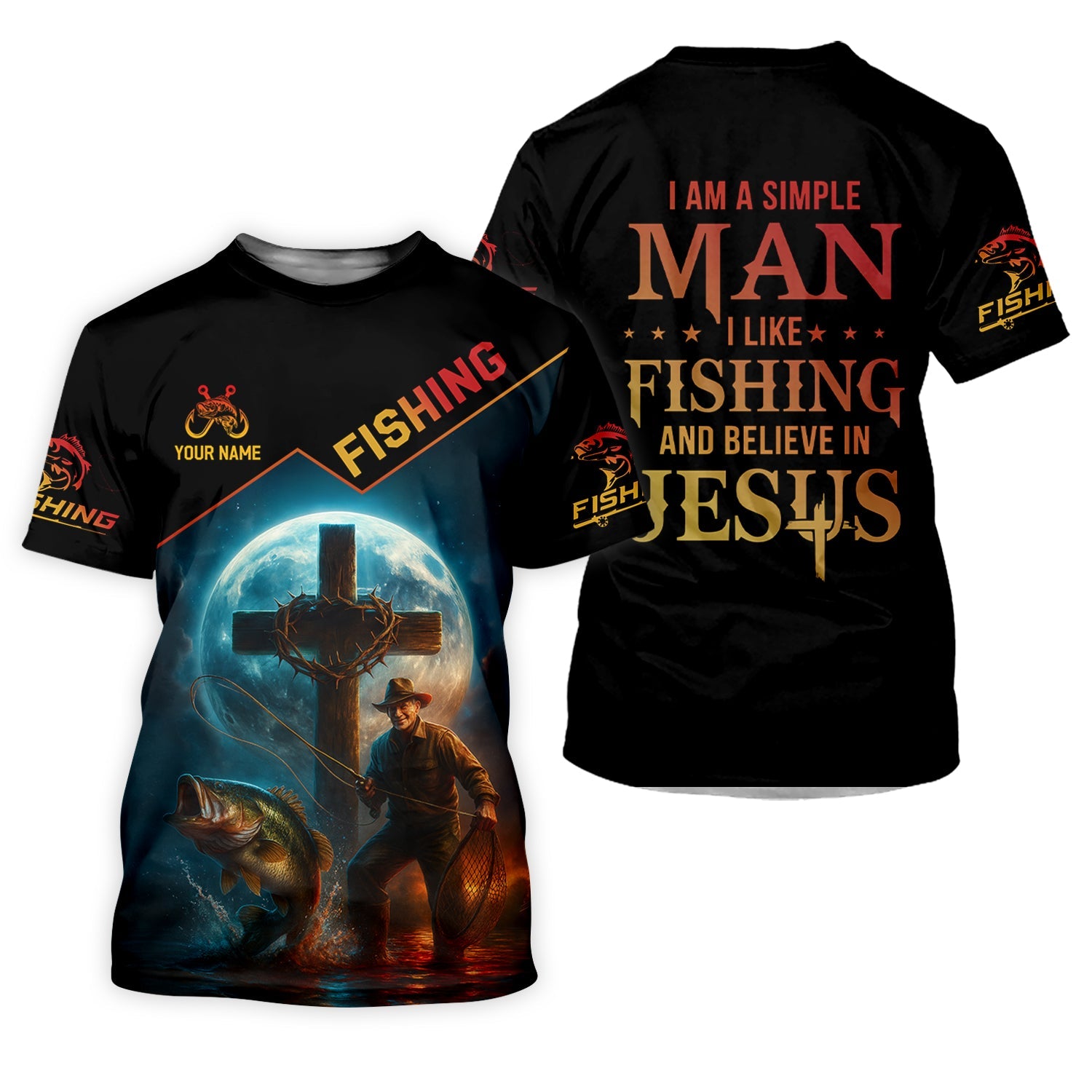 I Like Fishing And Believe In Jesus SPF Shirt For Men, Christian Fishing, Gift For Fisherman