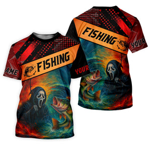 Ghost Face Fish Mens Sun Protection Shirts, Fishing Jersey, Fisherman Gift, Fishing Shirts For Men