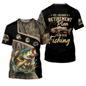 I Have A Retirement Plan Fishing UV Shirts, Tree Camouflage, Fishing Jersey, Gift For Fisherman