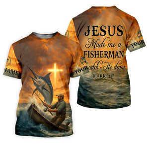 I Catch He Cleans, Bible Verse T-Shirt, Funny Fishing Shirt, SPF Shirt For Men, Gift For Fisherman