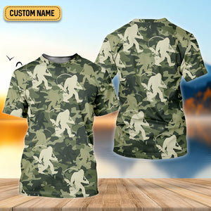Bigfoot Camo Fishing SPF Shirts, Bassquatch Fishing Shirts, Fishing Shirts For Men, Funny Fisherman Gift