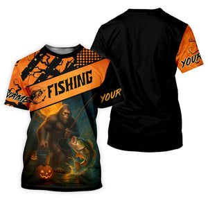 Bigfoot Halloween Fishing UPF Shirts, Women Fishing Shirt, Long Sleeve Fishing Shirts, Bass Fishing