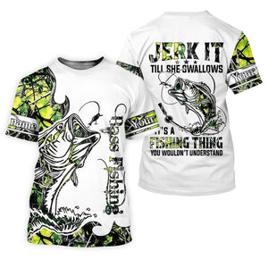 Jerk It Till She Swallow, Fishing Thing Hooded UPF Shirt, Funny Fishing Shirt, Fishing Shirt For Men