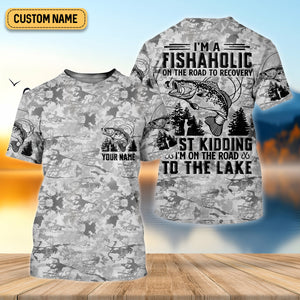 I'm A Fishaholic On The Road To Recovery Fishing UPF Shirts, Fish Shirt Funny, Women Fishing Shirt