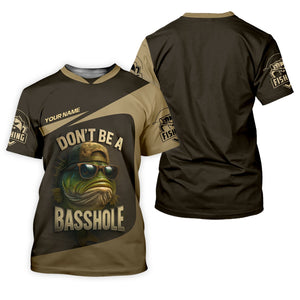 Don't Be A Basshole Men's Fishing Shirt, Mahi Fishing Shirt, UPF Fishing Shirt