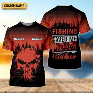 Fishing Saved Me From Being A Pornstar Red Fishing Shirt, Funny Fishing Shirt, Female Fishing Shirts