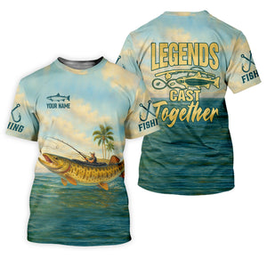Legends Cast Together, Fishing UPF Shirts, Men Jersey, Men Button Down Shirt, Mens Casual Shirts