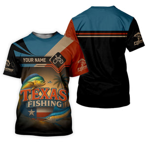 Texas Fishing Patriotic Fishing Shirt, SPF Shirt For Men, Custom Fishing Shirt, Presents For Fishermen