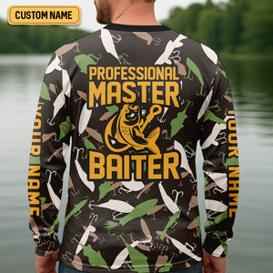 Professional Master Baiter Fishing UPF Shirts, Camo Fishing Shirt, Presents For Fishermen