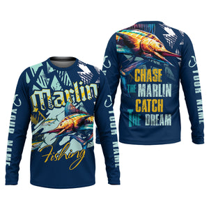 Marlin Fishing, Chase The Marlin - Catch The Dream SPF Shirts, Fishing Shirts For Men, Fisherman Gift