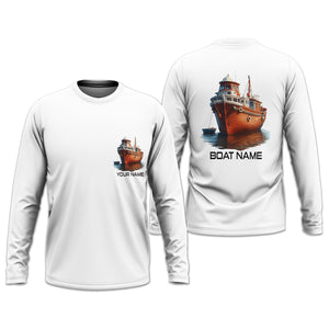 Custom Boat Shirt, Fishing Jersey, SPF Long Sleeve Shirts, Best Fishing Gifts, Mens Casual Shirts
