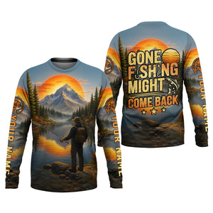 Gone Fishing Might Come Back SPF Shirts, Custom Fishing Shirts, Fishing Shirts For Men, Funny Fisherman Gift