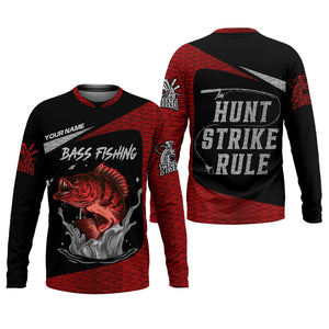 Bass Fishing Shirts, Hunt - Strike - Rule, SPF Long Sleeve Shirts, Fishing Shirts For Men
