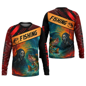 Ghost Face Fish Mens Sun Protection Shirts, Fishing Jersey, Fisherman Gift, Fishing Shirts For Men