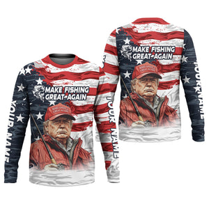 Make Fishing Great Again Patriotic Fishing Shirt, American Flag Fishing Shirt, Fishing Shirts For Men