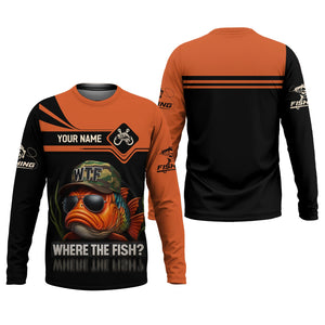 WTF Where The Fish Camo Tournament Fishing Shirts, Funny Fishing Shirt, SPF Shirt For Men, Men's Fishing Shirt