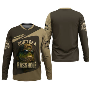 Don't Be A Basshole Men's Fishing Shirt, Mahi Fishing Shirt, UPF Fishing Shirt
