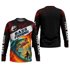 Fire Fishing Hooded UPF Shirt, Fishing Jersey, Long Sleeve Fishing Shirts, Gift For Fisherman