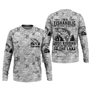 I'm A Fishaholic On The Road To Recovery Fishing UPF Shirts, Funny Fishing Shirt, Fishing Shirts For Men