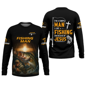 I Like Fishing And Believe In Jesus Shirts, SPF Long Sleeve Shirts, Fishing Shirts For Men, Fisherman Gift