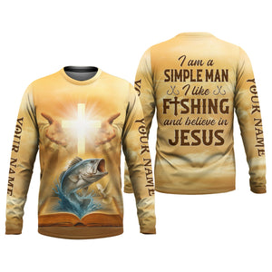 I Like Fishing And Believe In Jesus, Fishing UPF Shirts, Fisherman Gift, Fishing Shirts For Men