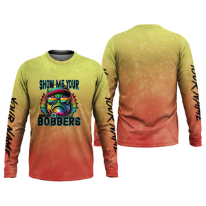 Show Me Your Bobbers Shirt, Orange Yellow Men Fishing Shirt, Funny Fishing Shirt, SPF Shirt