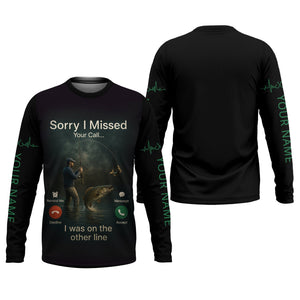 Sorry I Missed Your Call I Was On The Other Line Fishing UPF Shirts, Funny Fishing Shirt, Men's Fishing Shirt