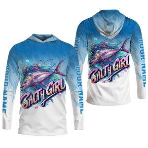 Fisherwomen, Salty Girl Fishing UPF Shirts, Women Fishing Shirt, Long Sleeve Fishing Shirts