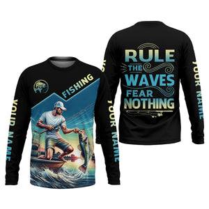Fishing Shirts, Rule The Waves Fear Nothing, SPF Long Sleeve Shirts, Fishing Shirts For Men