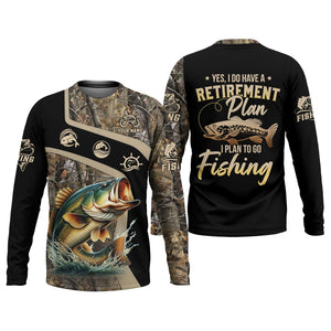 I Have A Retirement Plan Fishing UV Shirts, Tree Camouflage, Fishing Jersey, Gift For Fisherman