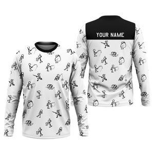 Funny Stick Figure Fishing Pose SPF Shirt For Men, Funny Fishing Shirt, Fishing Shirts For Men