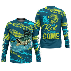 Bass Fishing UPF Shirts, So Good With My Rod I Make Fish Come, Funny Fishing Shirt, Gift For Fisherman