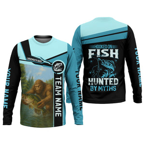Hooked On Fish, Largemouth Bass Fishing, Funny Fishing Shirt, UV Protection Clothing, Mens Casual Shirts