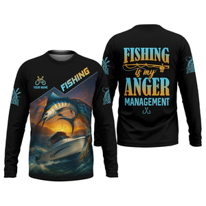 Fishing Is My Anger Management Men Fishing Shirt, SPF Shirt For Men, Presents For Fishermen