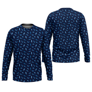 Shark Pattern Performance Fishing Shirts, SPF Shirt For Men, Hooded Fishing Shirt, Fishing Shirts For Men