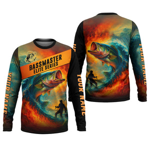 Bass Masters Elite Fishing UPF Shirts, Long Sleeve Fishing Shirts, Fishing Shirts For Men