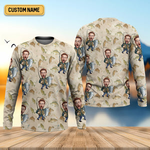 Custom Face Fishing Man SPF Shirt For Men, Funny Fishing Shirt, Presents For Fishermen