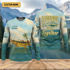 Legends Cast Together, Fishing UPF Shirts, Men Jersey, Men Button Down Shirt, Mens Casual Shirts