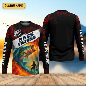 Fire Fishing Hooded UPF Shirt, Fishing Jersey, Long Sleeve Fishing Shirts, Gift For Fisherman