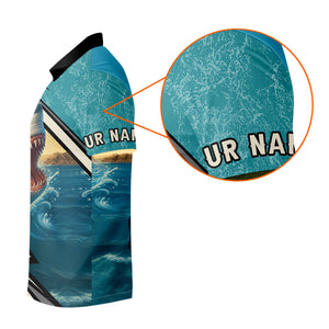 Shark Fishing SPF Shirts, Shark Attack Danger Area Fishing Shirts For Men, Funny Fisherman Gift