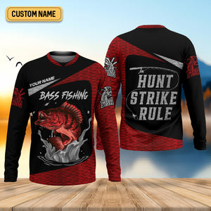 Bass Fishing Shirts, Hunt - Strike - Rule, SPF Long Sleeve Shirts, Fishing Shirts For Men
