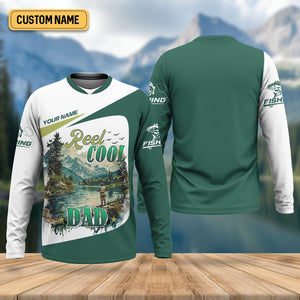 Reel Cool Dad Fishing SPF Shirt For Men, Funny Fishing Shirt, Fishing Shirts For Men