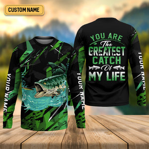 Bass Fishing UPF Shirts, You Are The Createst Catch of My Life, Funny Fishing Shirt, Gift For Fisherman