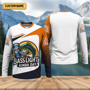 Basslight Kinda Day Fish And Beer Funny Fishing Shirt, SPF Shirt For Men, Gift For Fisherman, Bass Fishing