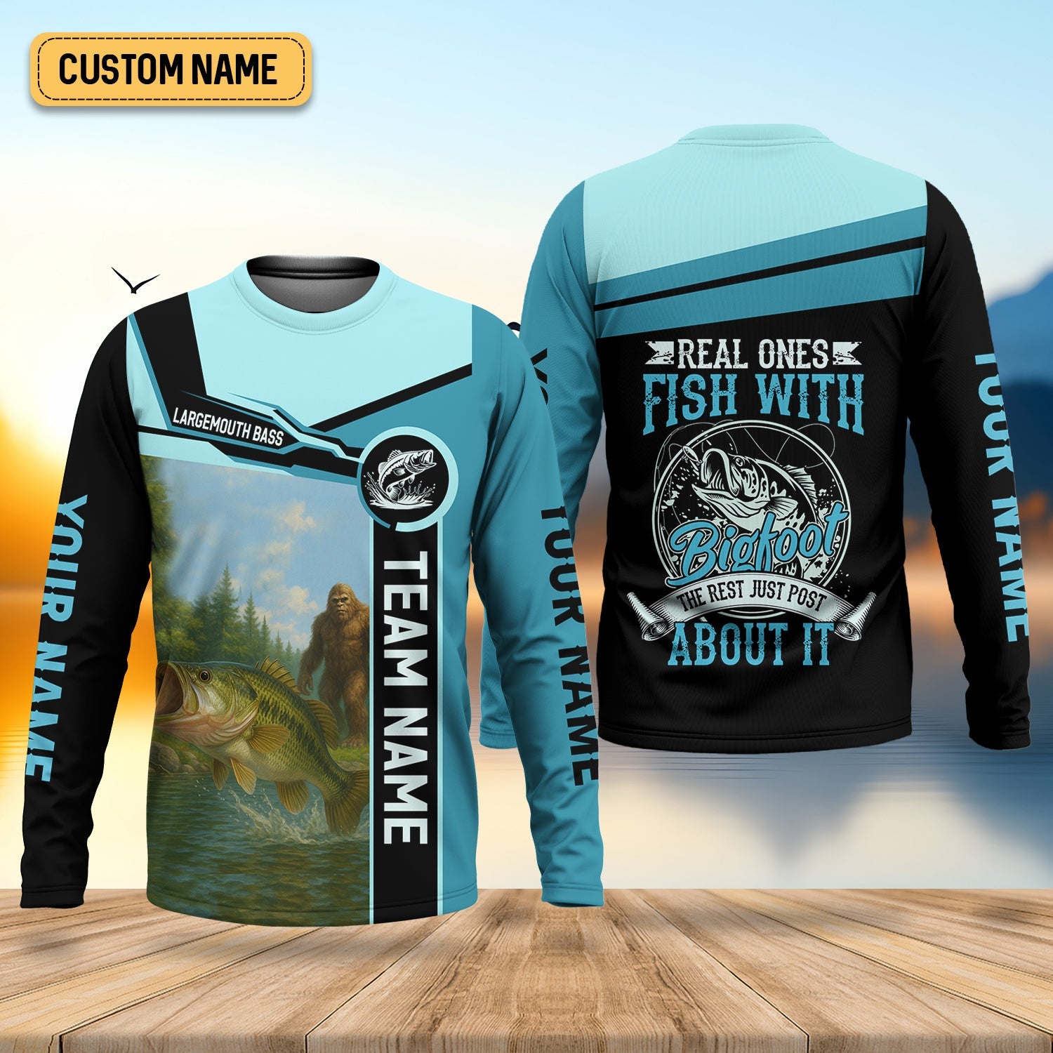 Bigfoot Fishing, Largemouth Bass Fishing, Team Fishing Shirt, SPF Shirt, Presents For Fishermen